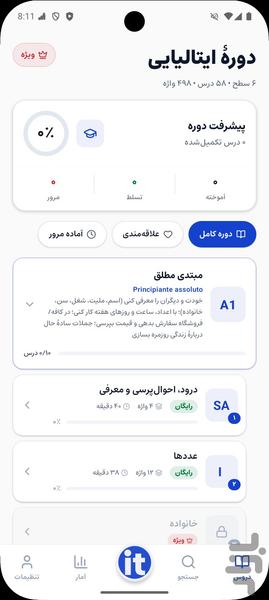 آموزش زبان ایتالیایی از صفر خودآموز - عکس برنامه موبایلی اندروید