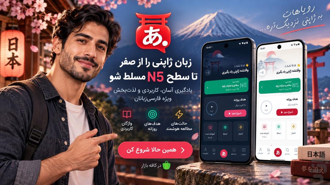 آموزش زبان ژاپنی از صفر | خودآموز - عکس برنامه موبایلی اندروید