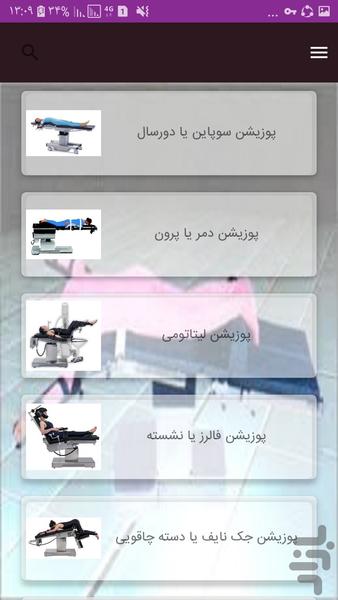 انواع پوزیشن های جراحی - Image screenshot of android app