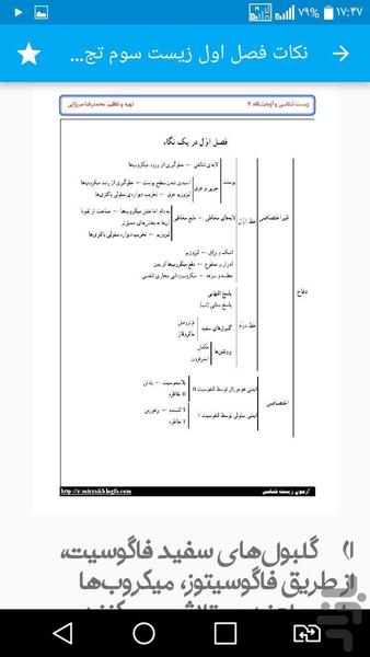 نکات کامل زیست سال سوم - Image screenshot of android app