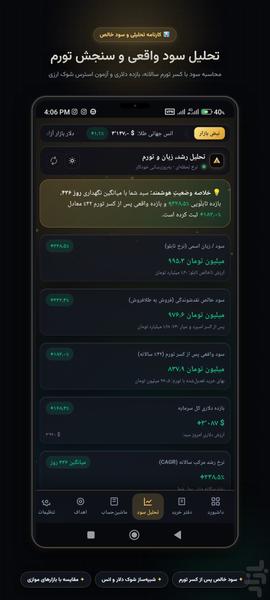 زرینه: مدیریت سرمایه طلا، سکه و دلار - عکس برنامه موبایلی اندروید