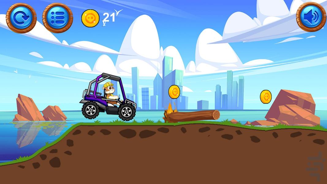 paw patrol car driving game - Gameplay image of android game