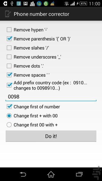 Phone number corrector - Image screenshot of android app