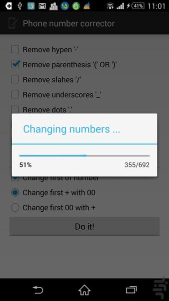 Phone number corrector - Image screenshot of android app