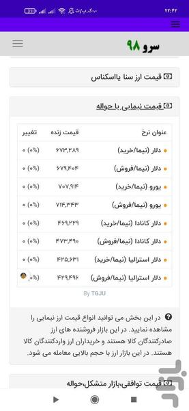 قیمت دلار یورو امروز - عکس برنامه موبایلی اندروید