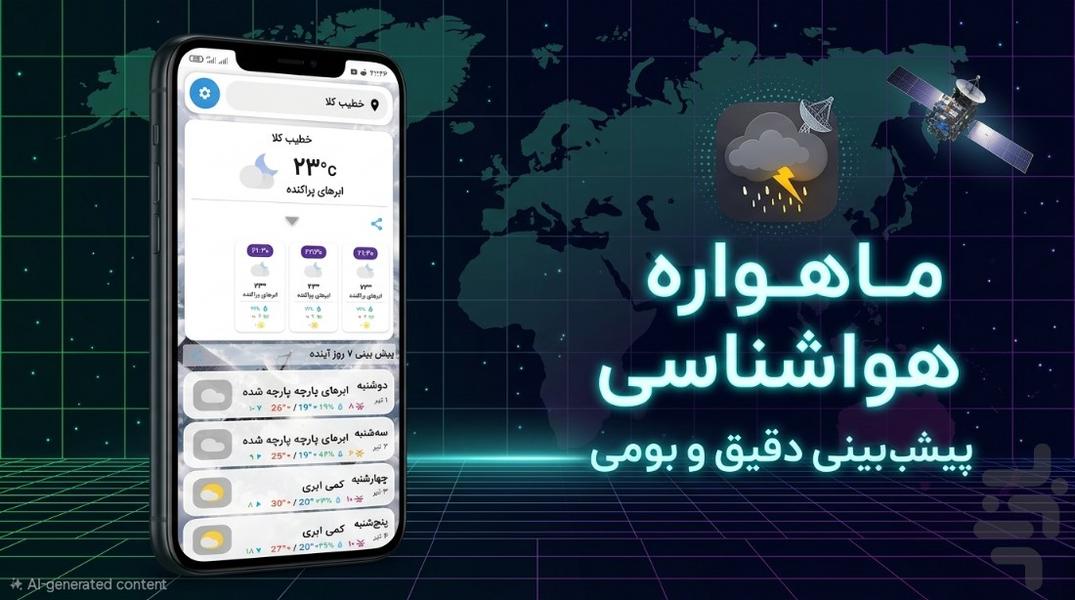 ماهواره هواشناسی + ویجت - عکس برنامه موبایلی اندروید
