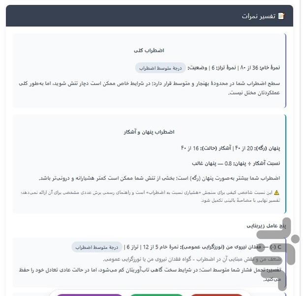 پرسشنامه اضطراب کتل (CAQ) - عکس برنامه موبایلی اندروید