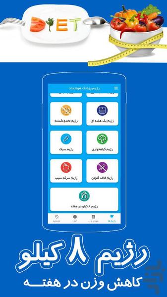 رژیم پزشک هوشمند-کنترل وزن - عکس برنامه موبایلی اندروید