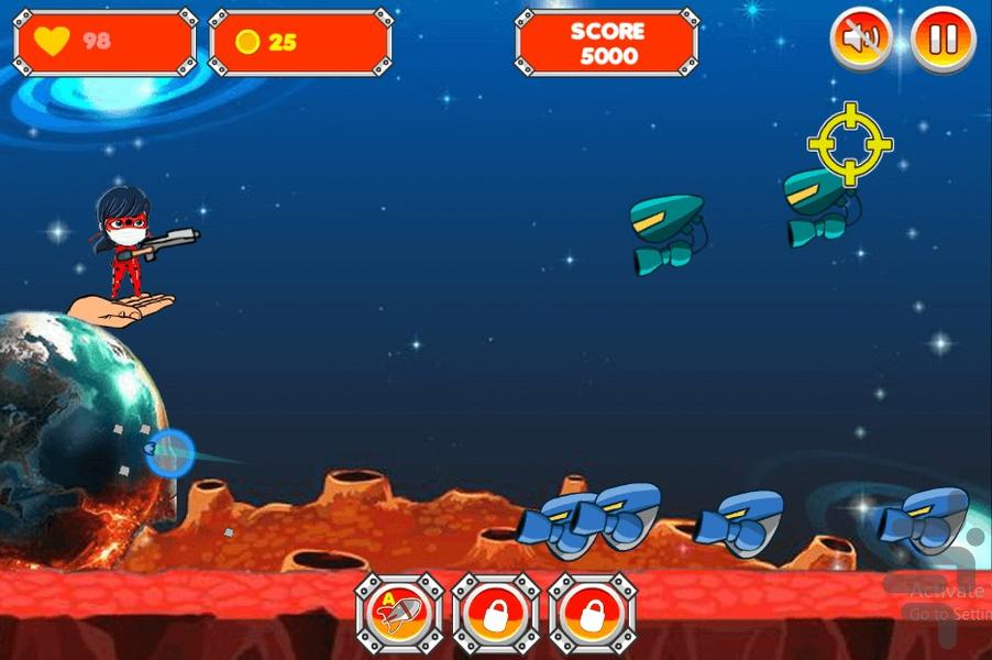جنگ دختر کشدوزکی با فضایی ها - Gameplay image of android game
