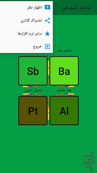 عناصر شیمیایی - عکس برنامه موبایلی اندروید