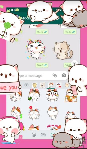 WhatsApp cat animated sticker - Image screenshot of android app