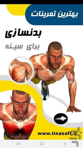تمرینات بدن سازی برای سینه - عکس برنامه موبایلی اندروید