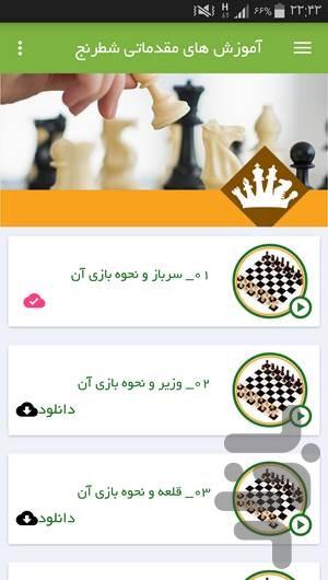 آموزش های مقدماتی شطرنج - Image screenshot of android app