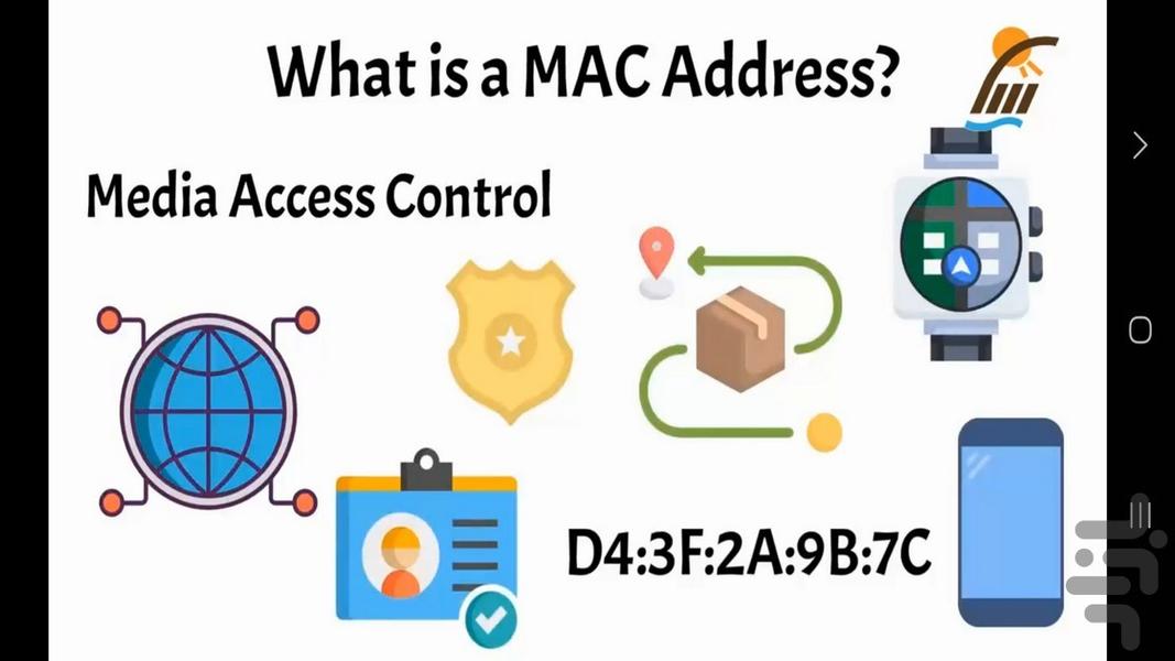 آموزش مفهوم آدرس مک - عکس برنامه موبایلی اندروید