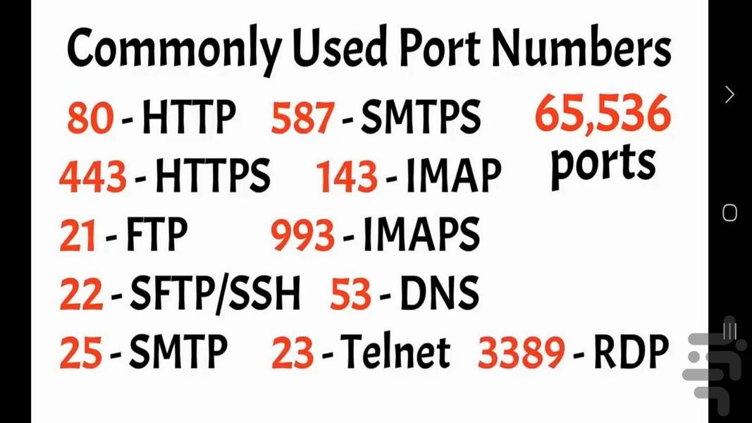 آموزش پورت های شبکه - عکس برنامه موبایلی اندروید