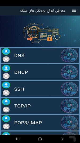 معرفی انواع پروتکل های شبکه - عکس برنامه موبایلی اندروید