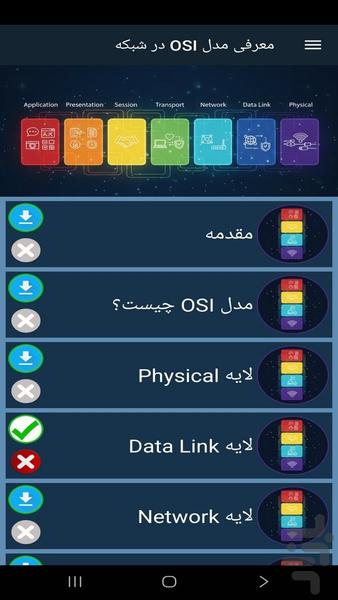 مفهوم مدل OSI در شبکه - عکس برنامه موبایلی اندروید