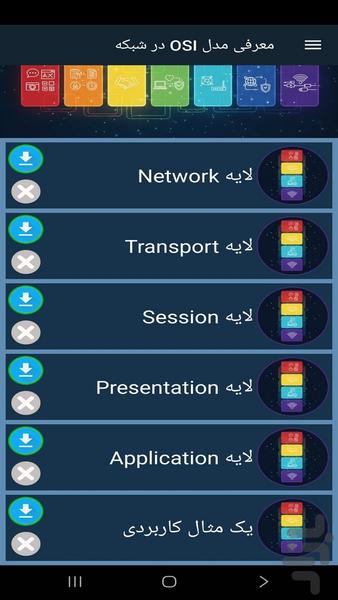 مفهوم مدل OSI در شبکه - عکس برنامه موبایلی اندروید