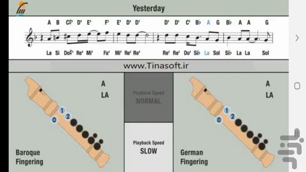 Learn recorder popular musics - Image screenshot of android app