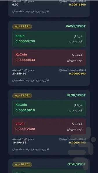 ‏آربیتراژ صرافی‌ توربو گپ - عکس برنامه موبایلی اندروید