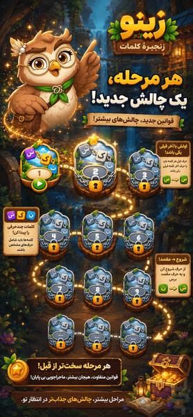 زینو: جغد دانا | بازی کلمات - عکس بازی موبایلی اندروید