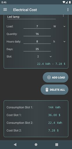 Electrical Cost - Image screenshot of android app