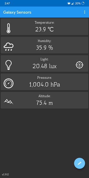 Galaxy Sensors - Image screenshot of android app