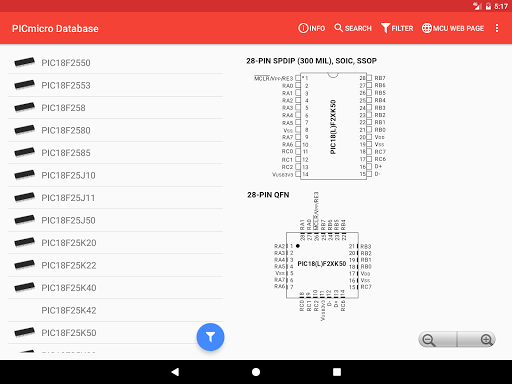 PICmicro Database - عکس برنامه موبایلی اندروید