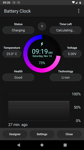 Battery Clock - Image screenshot of android app