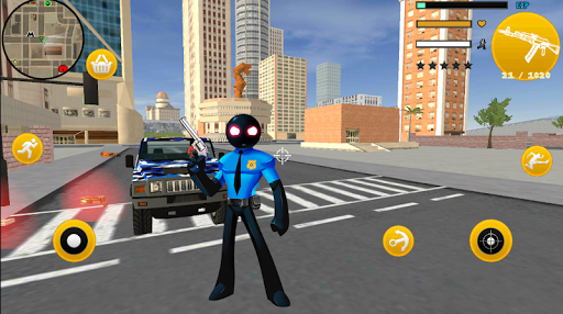 Police Stickman Rope Hero Strange Crime - Gameplay image of android game