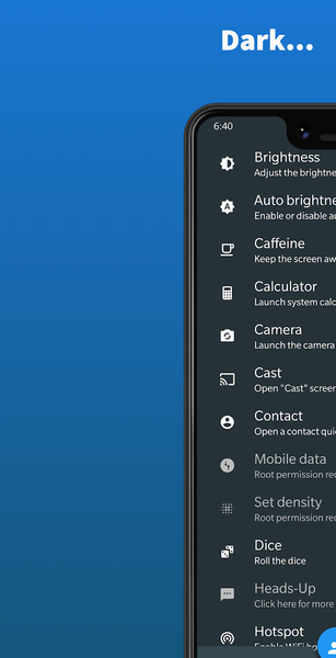 Quick Settings - عکس برنامه موبایلی اندروید