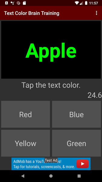 Text Color Brain training - Gameplay image of android game