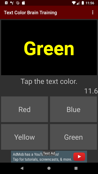 Text Color Brain training - Gameplay image of android game