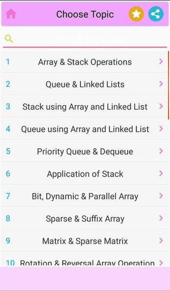 Data Structures MCQs - Image screenshot of android app