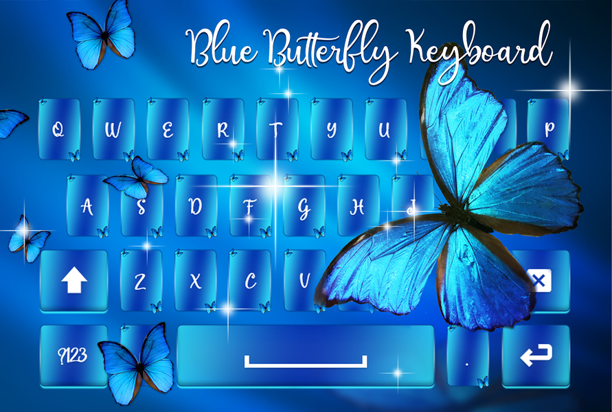 Blue Butterfly Keyboard - عکس برنامه موبایلی اندروید