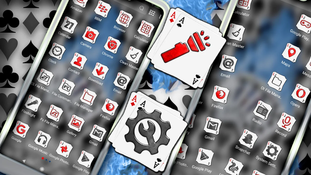 Flaming Play Cards Theme - Image screenshot of android app