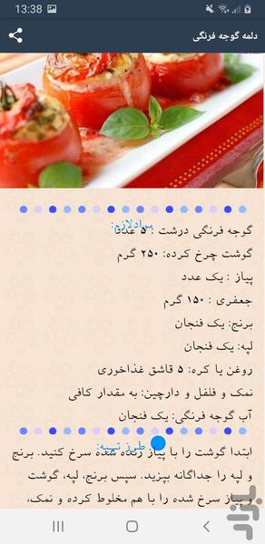 دستور پخت انواع دلمه - Image screenshot of android app