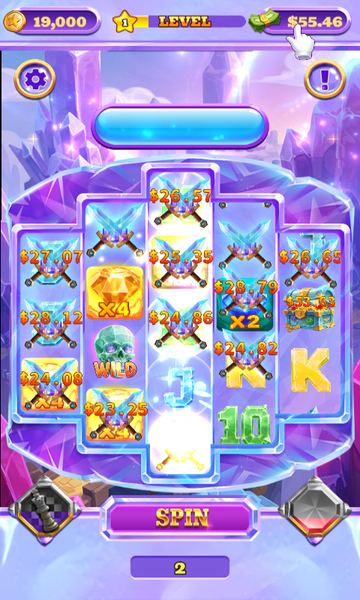 Crystal Cavern Spins - Gameplay image of android game