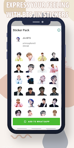 Jin BTS WASticker - عکس برنامه موبایلی اندروید