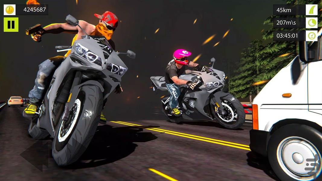 موتور بازی در بزرگراه - Gameplay image of android game