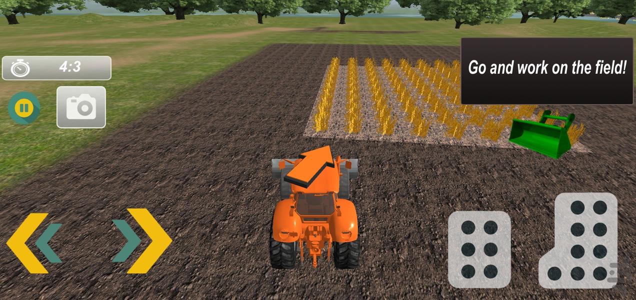 بازی تراکتور در مزرعه کشاورزی - Gameplay image of android game