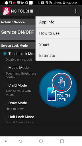 NO TOUCH / TOUCH LOCK - عکس برنامه موبایلی اندروید