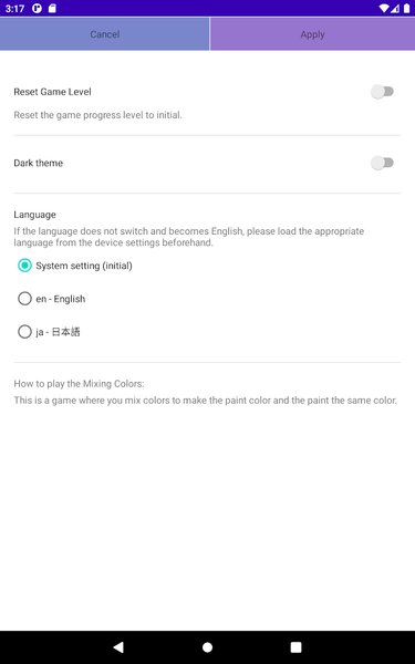 Mixing Colors - Gameplay image of android game