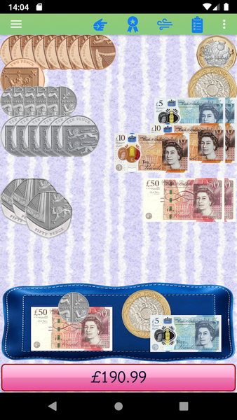 Calculating UK Pound for Kids - Image screenshot of android app
