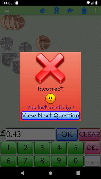 Calculating UK Pound for Kids - Image screenshot of android app