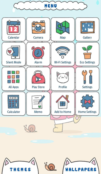Kitty on a Rainy Day  Theme - Image screenshot of android app