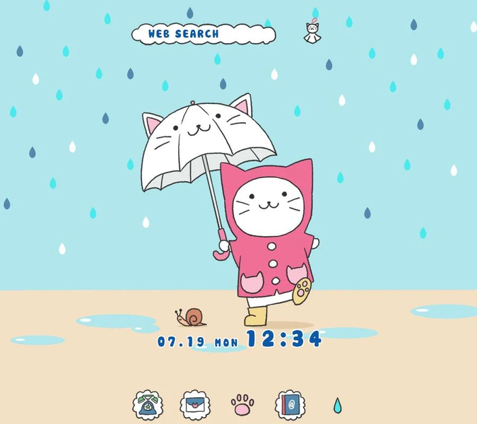 Kitty on a Rainy Day  Theme - Image screenshot of android app