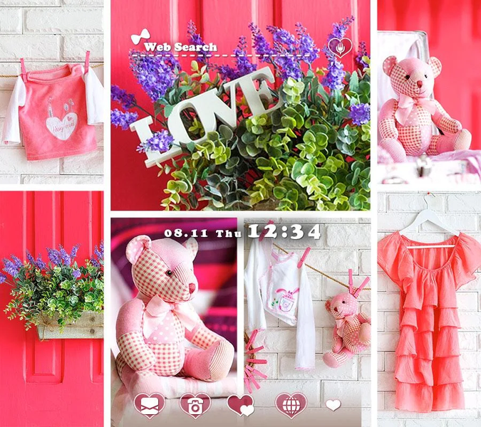 Baby Pink Theme +HOME - عکس برنامه موبایلی اندروید