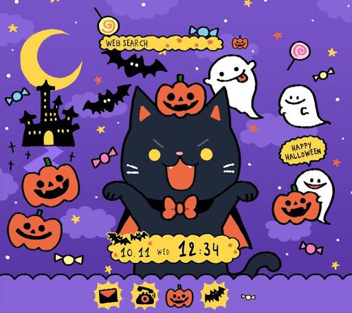 Black Halloween Cat Theme - Image screenshot of android app