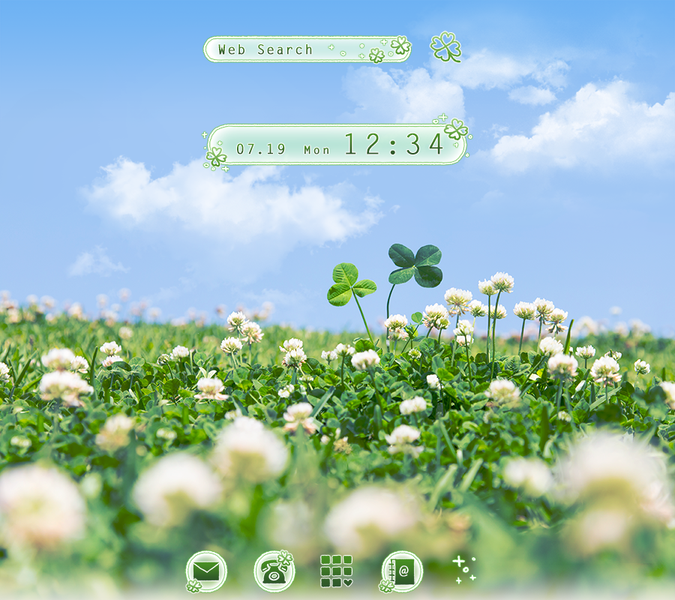 Blue Sky & Clovers Theme - Image screenshot of android app